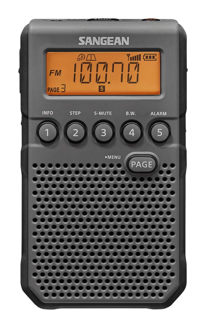 SANGEAN راديو جيب Sangean DT-800BK AM/FM/NOAA لتنبيه الطقس، أسود - Image 1